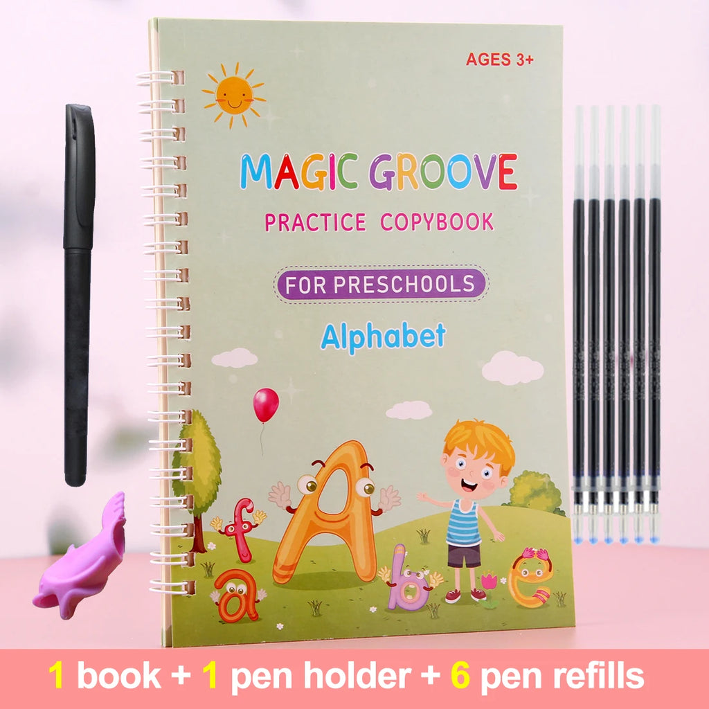 Reusable Magic Copybook Arabic Drawing Toys Children Montessori Pen Control Training Writing Learning Educational Toy Kids Gifts