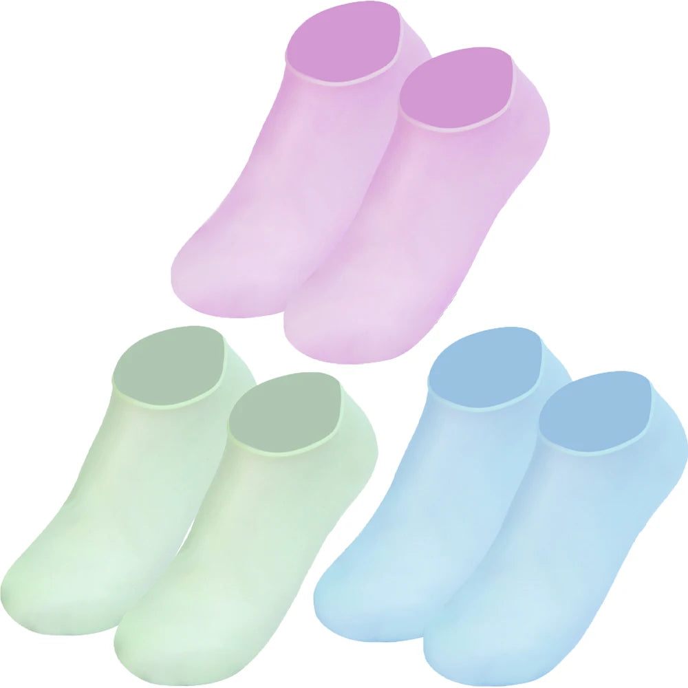 HeelGuard - 1/3pairs Silicone Moisturizing Foot Socks Anti Cracking Dry Dead Skin Foot Spa Tools Reusable Gel Stocking Protective Feet Cover