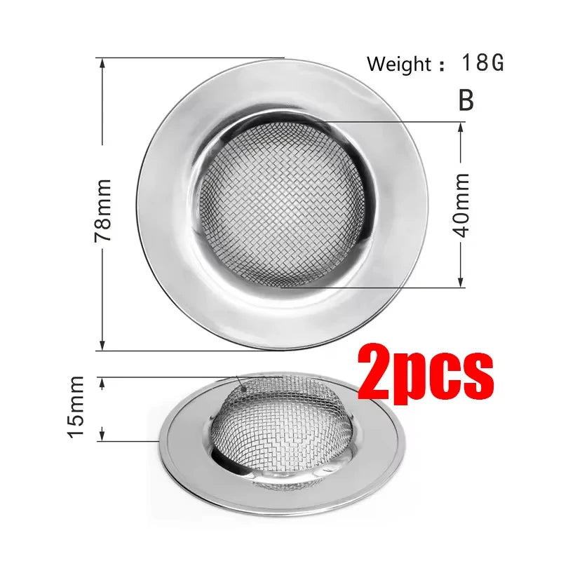 Kitchen Sink Filter Stainless Steel Mesh Sink Strainer Filter Bathroom Sink Strainer Drain Hole Filter Sewer Screen Strainers