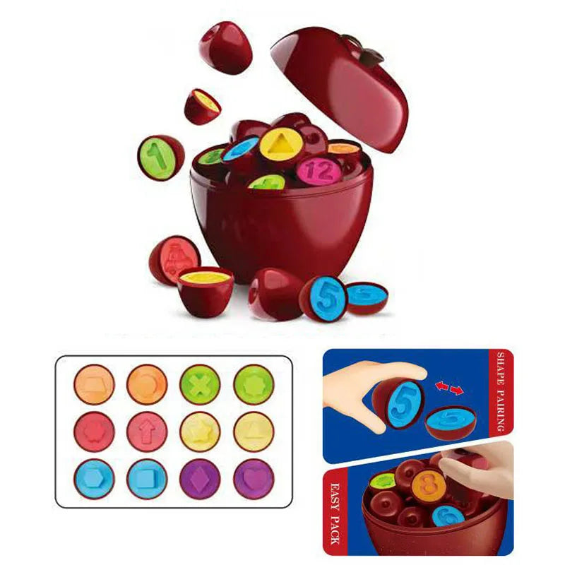 Montessori Educational Toys 1 2 3 Year Children Toy Easter Egg Baby Sensory Puzzle Smart Eggs Colors Shape Matching Sorter Games