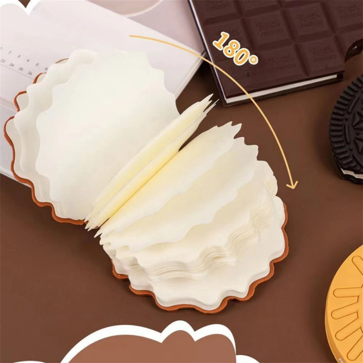 80 Pages/Set Scented Chocolate, Cream & Strawberry Flavored Creative Pocket Notepads, Chocolate&Cookie Shaped, Tear-off Memo Pad