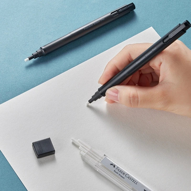 Faber-Castell Precision Tip Pen-Style Eraser Refillable Round 2.5mm Art Pencil Eraser Professional Drawing Rubbing Stationery