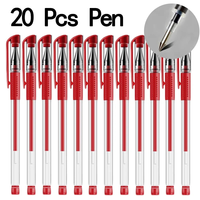 20/50 Pcs Gel pens Set Black Blue Red Refill Gel School & office Supplies Stationery kawaii accessories stationery cute pens
