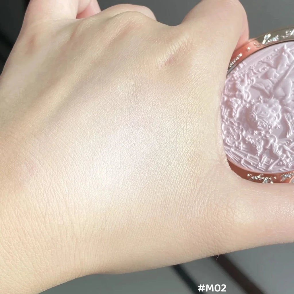 Angelique - 
Flower Knows Little Angel Embossed Face Highlighter Palette Diamond Glitter 3D Contour Waterproof Long-lasting Makeup Shimmer 8g