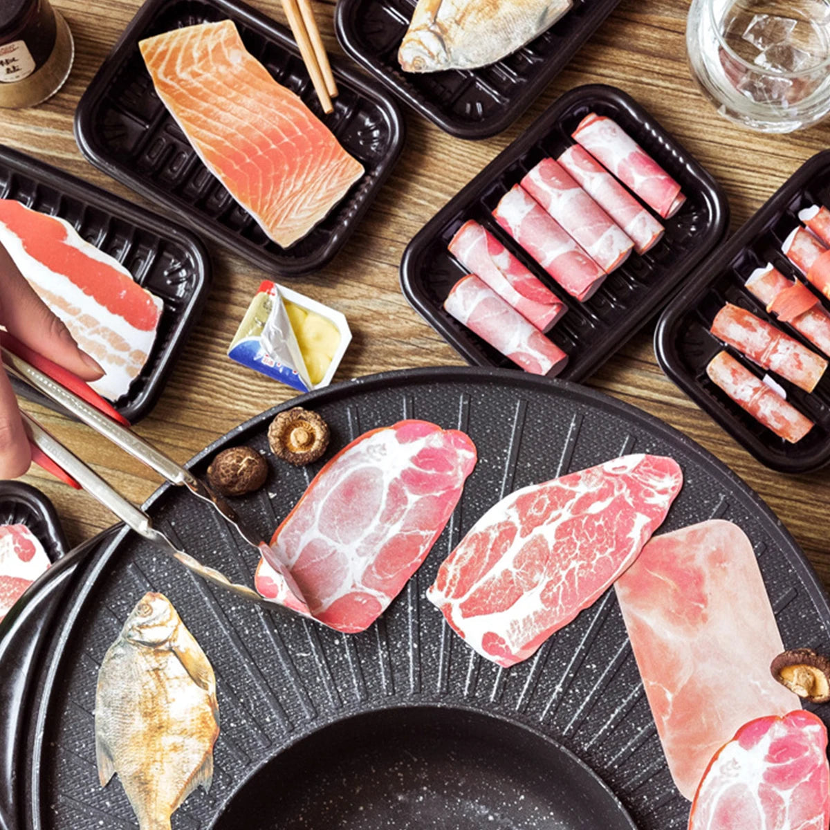 Novelty Funny Grilled Meat Simulation Memo Pad Sticky Notes  Notebook Stationery Paper Stickers forRestaurant Bar