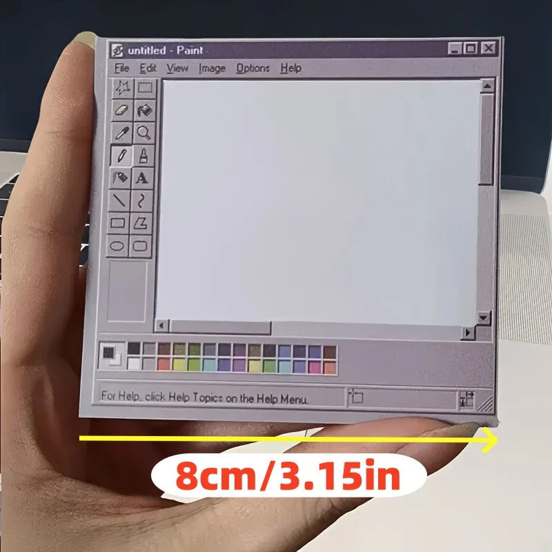 Vintage Computer Drawing Sticky Notes 50 Sheets - Ideal for Artists & Office Use,Durable Adhesive Notes, Sticky Notes for Office