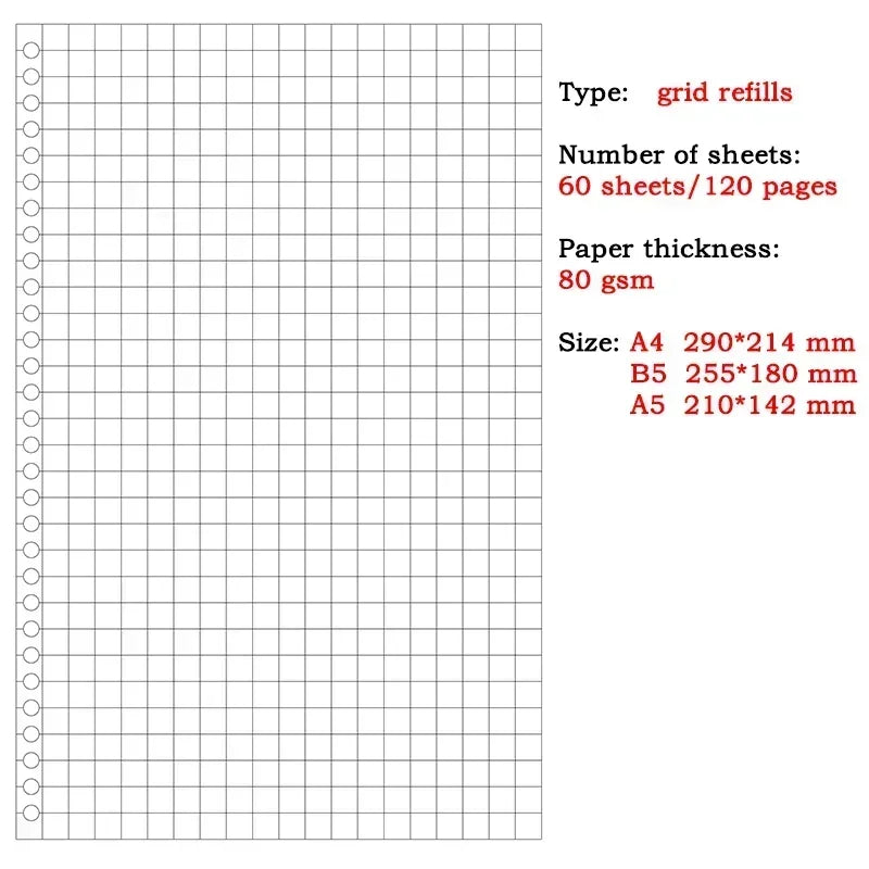 Loose Leaf Notebook refillable page Diary Planner Office School Supplies Stationery cute gel pen student writing a5 kawaii shell