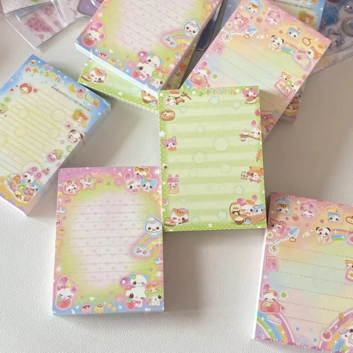 MINKYS 50 Sheets Kawaii Rainbow Bear Memo Pads Paper To Do List Journal Note Paperlaria DIY Material Stationery