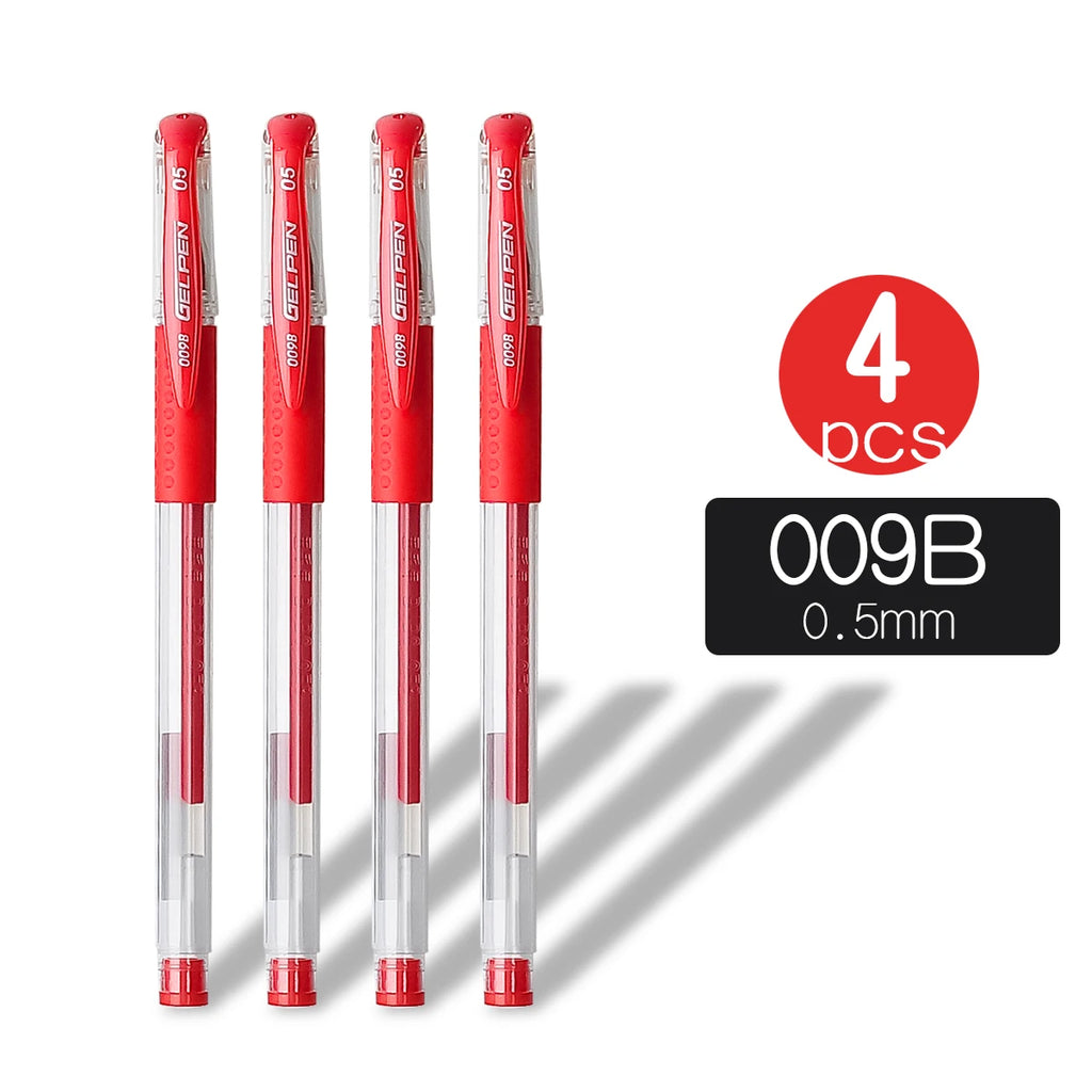 WQN-4/8/12pcs Gel Ink Pen Rollerball Pen Set Office Supplies Red Ink Color 0.5mm Ballpoint Pen Student School Stationery