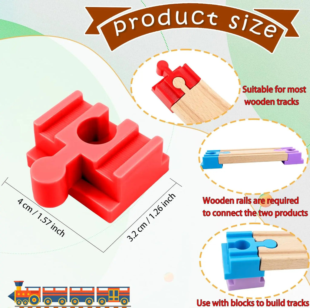 Wooden Train Rail Kinds Of Wooden Train Track Connector Adapter Fit for All Brands Wood Tracks Educational Toys For Kids Gift