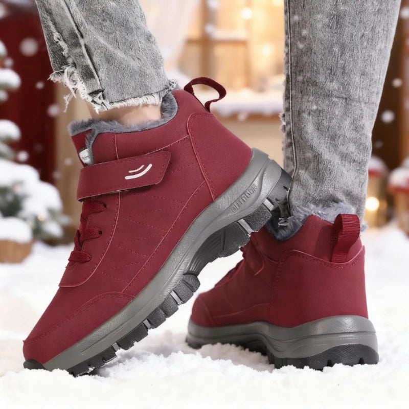 Fashion - Women Sneakers for Autumn and Winter Comfort Lined Anti Slip Soft Sole Elderly Shoe New Warm Walking Flat Athletic Shoes