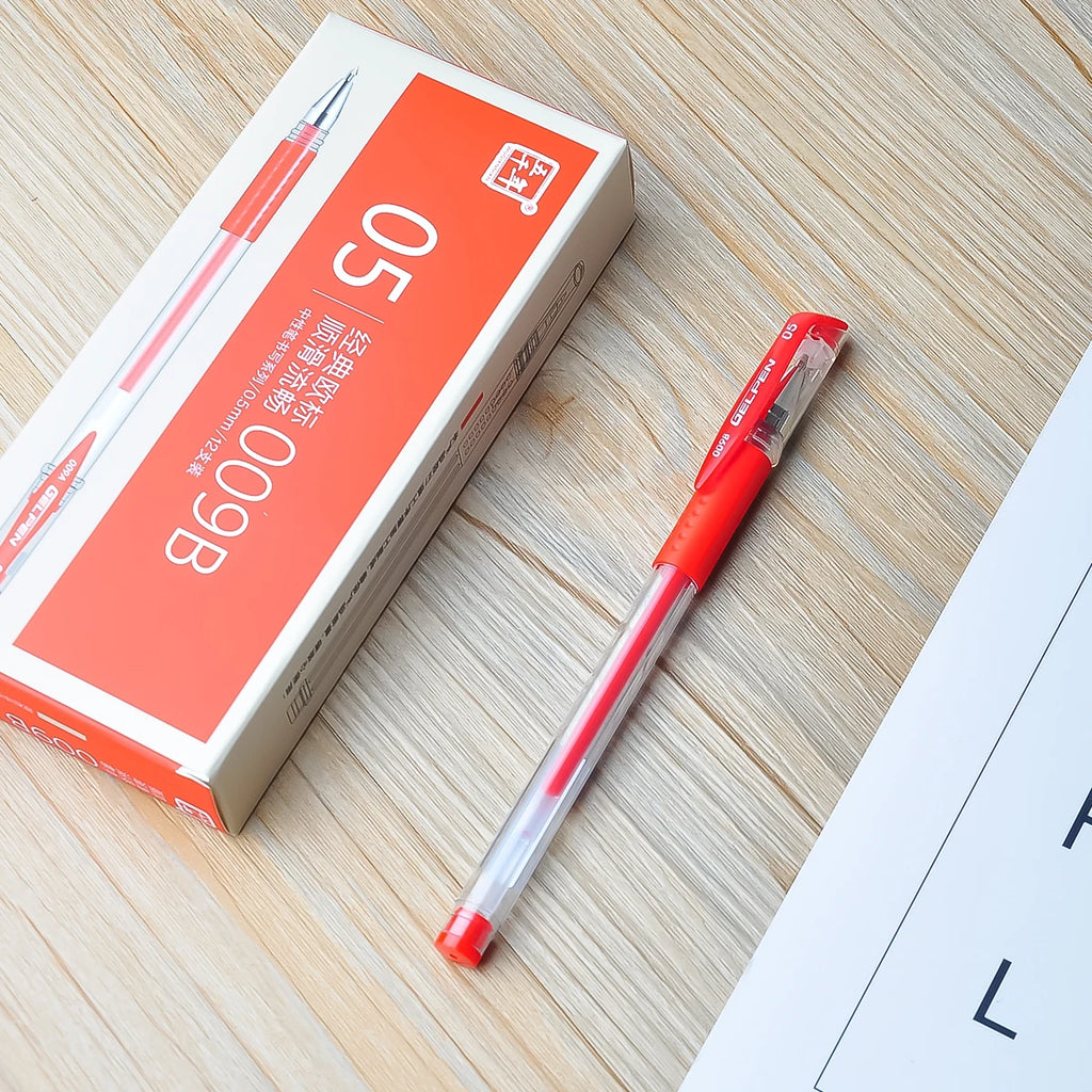 WQN-4/8/12pcs Gel Ink Pen Rollerball Pen Set Office Supplies Red Ink Color 0.5mm Ballpoint Pen Student School Stationery