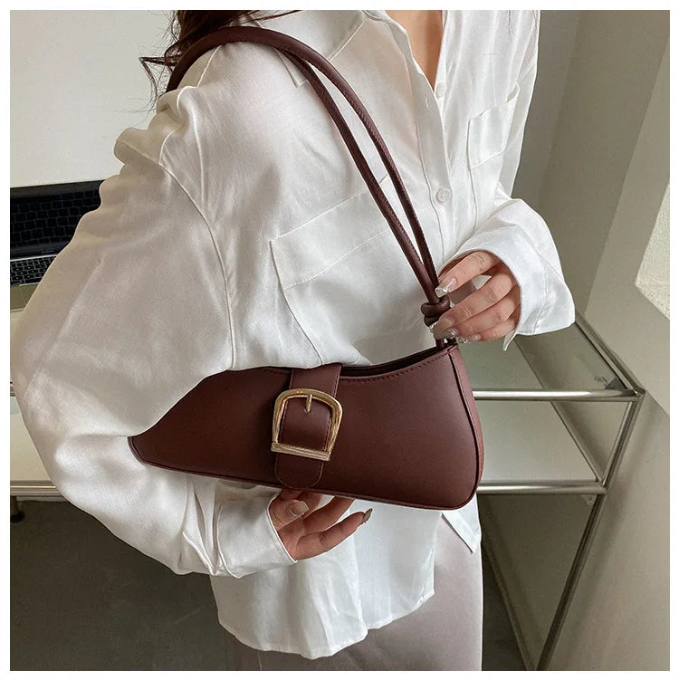 KIRA - 
Women's Shoulder Bag Solid Color Popular Small Bag Trend Summer 2025 New Trendy Crossbody Bag Texture Shoulder Underarm Bag