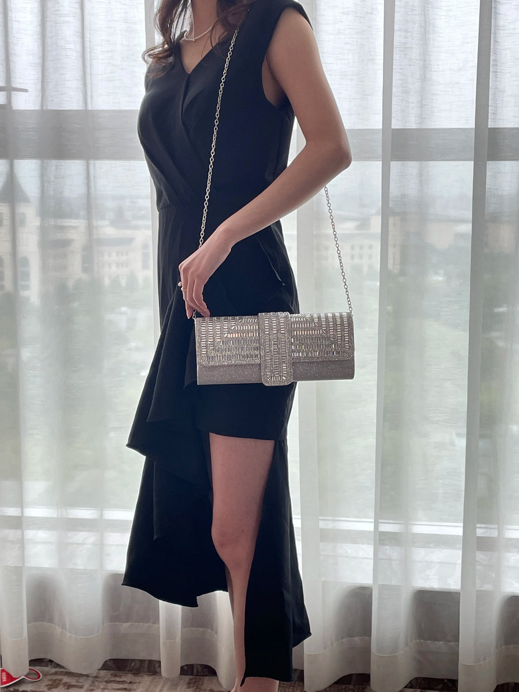 Lunara - 
Factory Direct Sales Stick Diamond Three Discount Dinner Bag Hand Armpit Chain Wedding Party Crystal Evening Clutch Bag