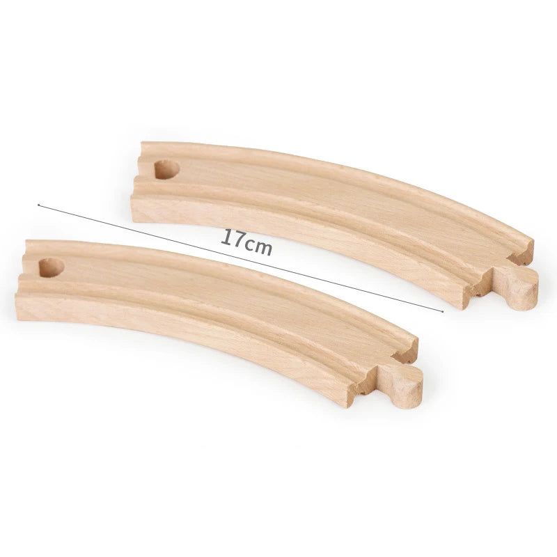 Wooden Train Track Connector Railway Rails Accessories Fit Thomas Train Road Connector Wood Railway Bridge Boys Birthday Gifts
