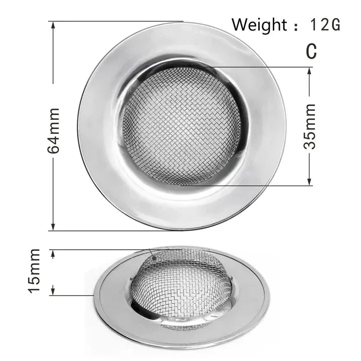 Kitchen Sink Filter Stainless Steel Mesh Sink Strainer Filter Bathroom Sink Strainer Drain Hole Filter Sewer Screen Strainers