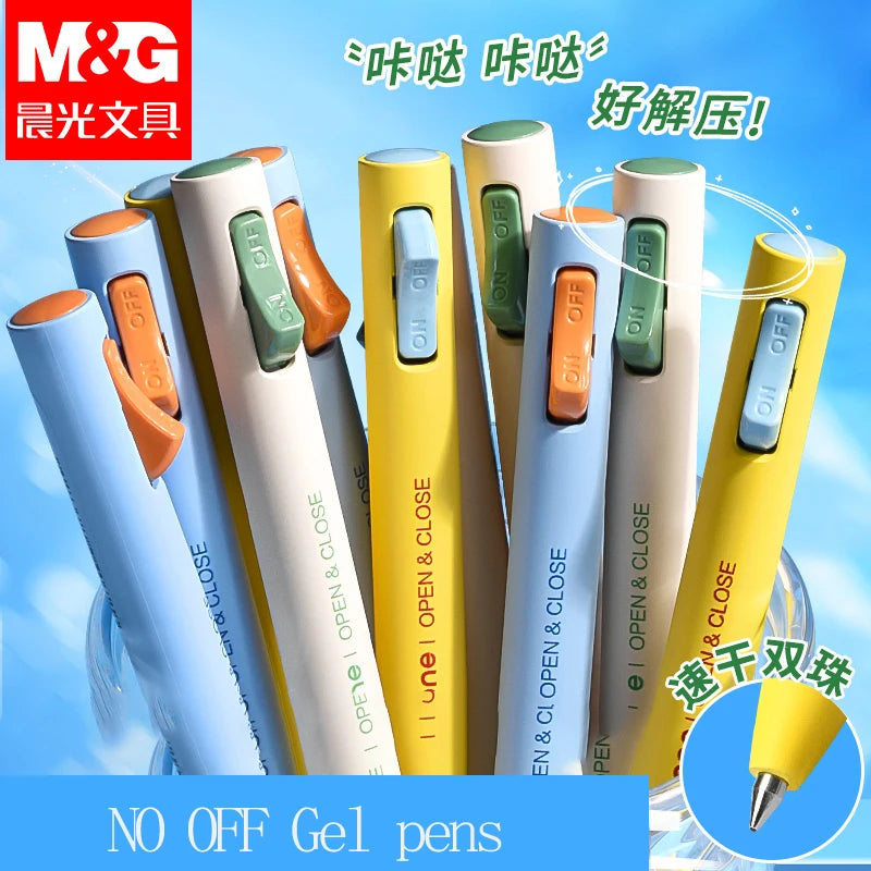 M&G 0.5mm Fine Point Gel Pen Quick Dry Ink Black Refillable for Students And Office Use