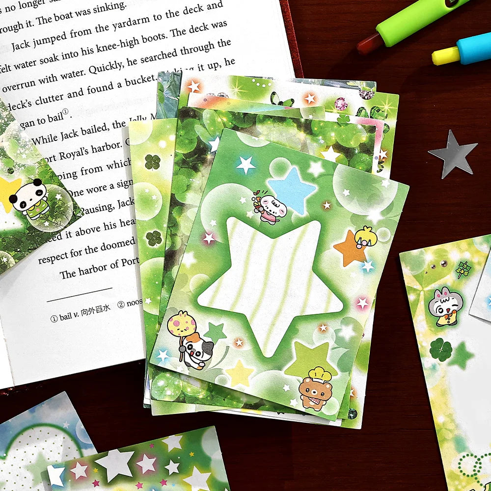 30sheets Neon Universe Series Kawaii Ins Memo Material Scrapbook Background Paper Creative Decoration DIY Handmade Craft Paper