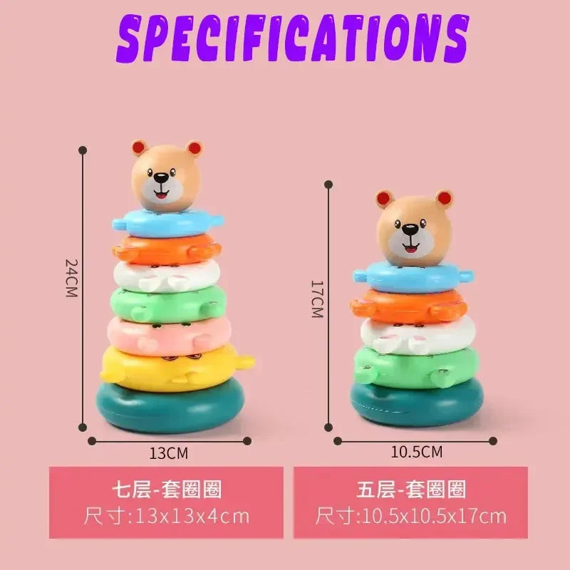 New Baby Toys 0-12 Montns Puzzle Pyramid Tower Cup Stacking Toys Montessori Educational Beach Kids Pool Bathtub Toy Kids Gift