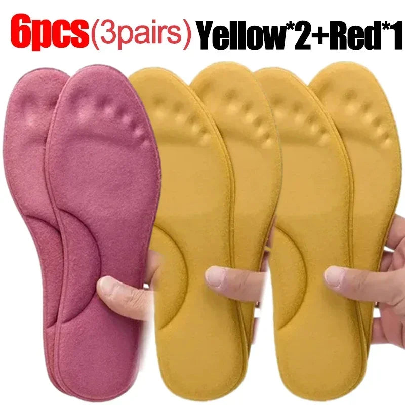 FurTherma - Winter Fur Self Heating Insoles Foot Thermal Thicken Insole Memory Foam Shoe Pads Warm Sports Shoes Inserts for Women Men
