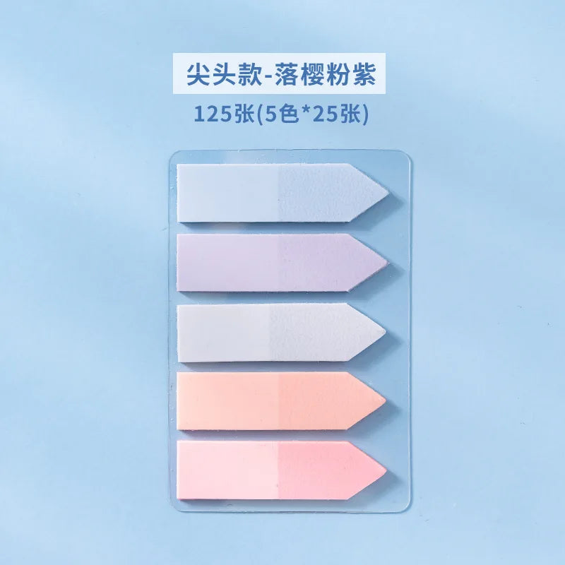 1 PC PET Transparent Index Sticker Morandi Sticky Note Sticker Sticky Note 5 * 20  Office Accessories  Sticky Notes