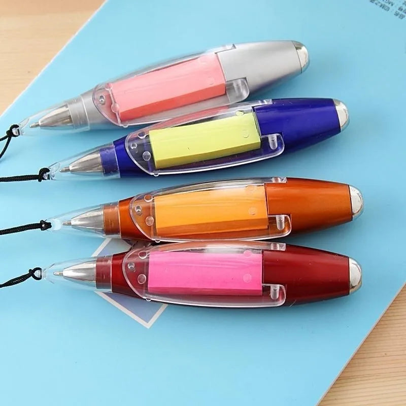 Creative Stationery Ballpoint Pen Lanyard Notes LED Lights Ballpoint Students School Supplies
