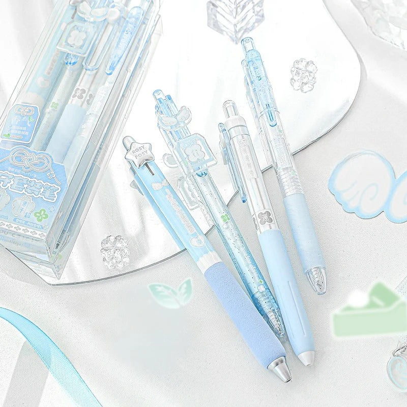4pcs/set Japanese Cute INS Inspired Scented Gel Pens Instant Dry 0.5mm Smooth Ink for Exam Writing Sweet Aesthetic Pastel Pens