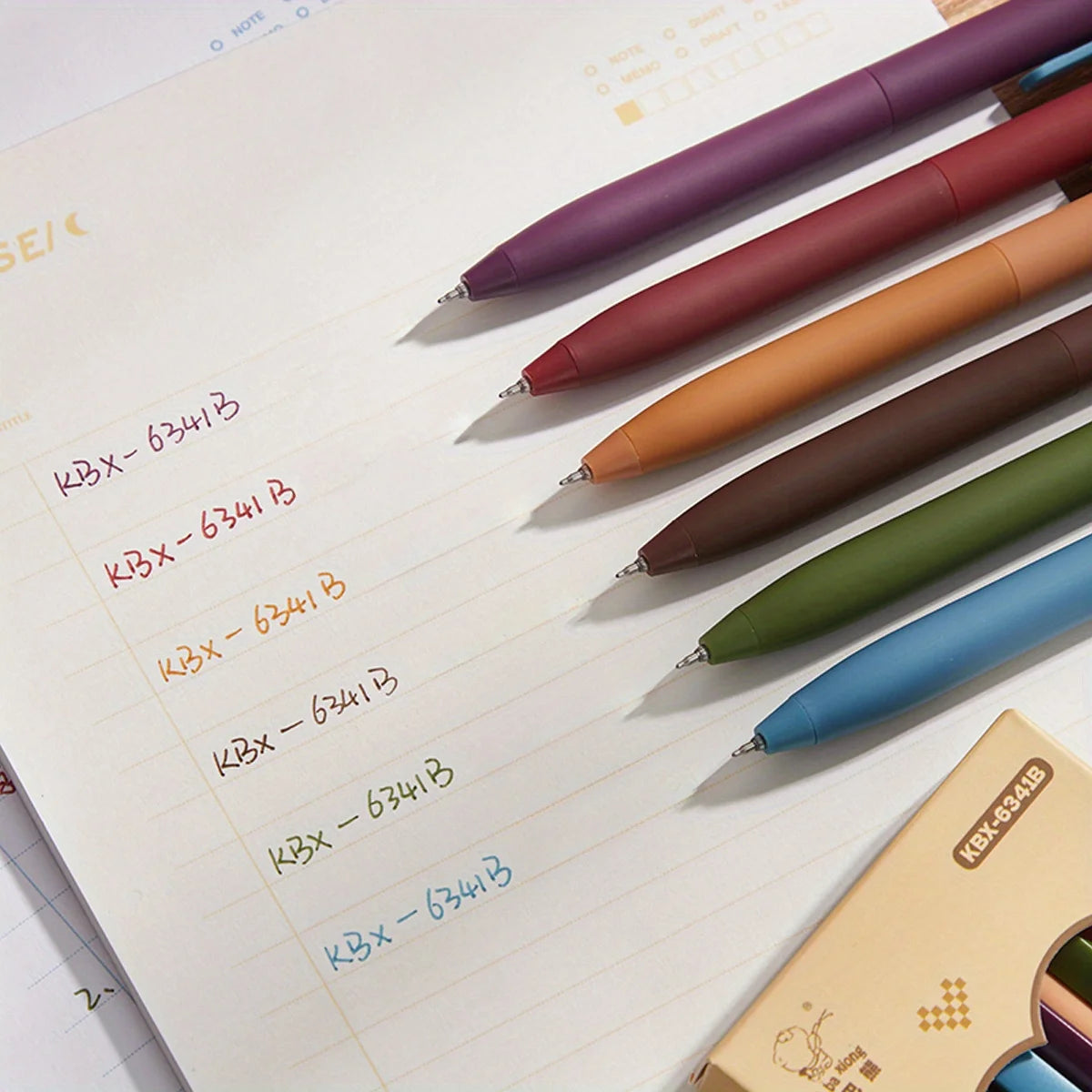 6-Color Gel Pen Set 0.5mm Fine Point Quick-Dry Smooth Writing Ballpoint Pens for Diary Drawing Learning Office Study Stationery