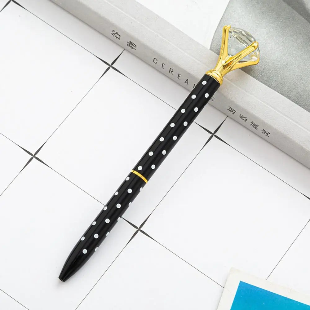 Creative Metal Crystal Pen Office Material Gift Metal Ballpoint Pen Large Diamond Crystal Big Diamond Pen Student Gifts 2024