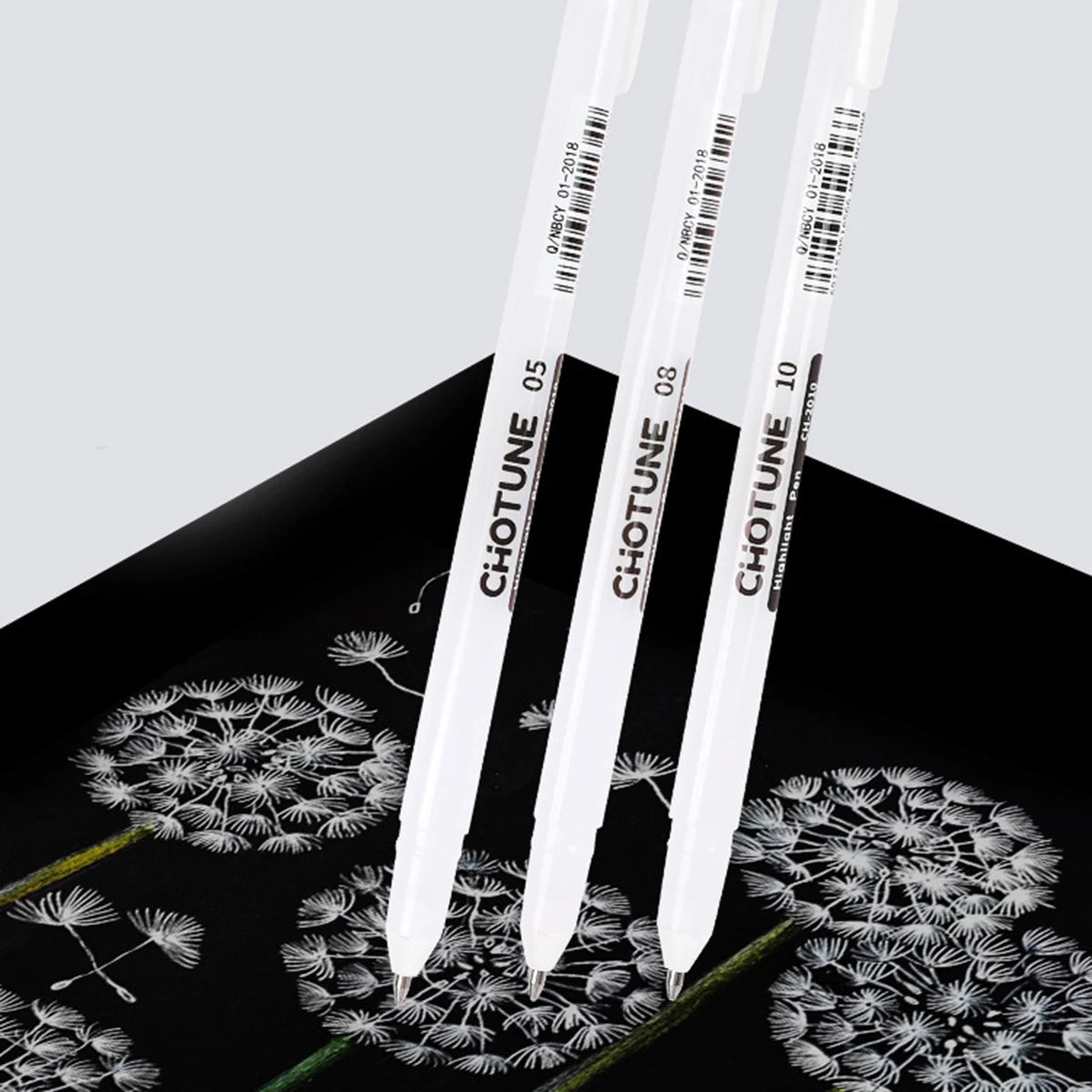 Gelly Roll Gel Pens for Journaling, Art, or Drawing - Classic White Ink - 05/08/10 Assorted Tip Sizes - 3 Pack