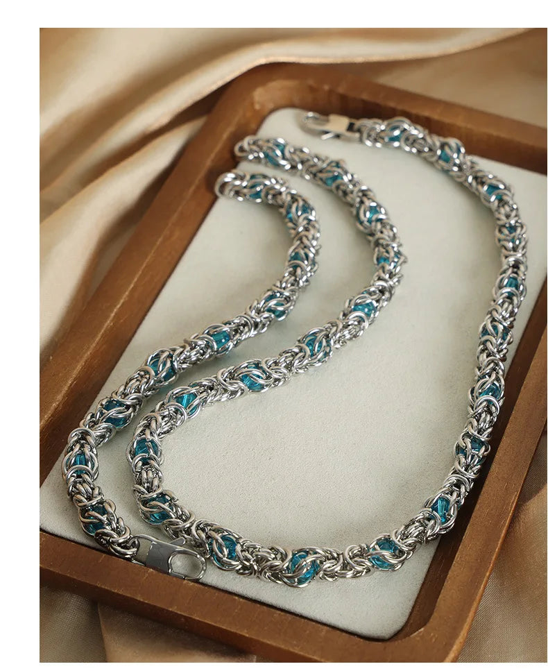 LIORÉ - 
Liora High Quality Stainless Steel Irregularly Chain Necklace Bracelet For Women Men Charm Women's Two Pieces Jewelry Set Gifts