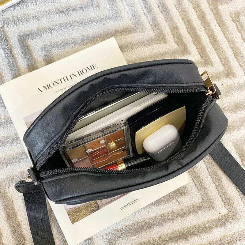SENA - 
Fashion Women's Small Crossbody Bag PU Leather Messenger Bags Zipper Handbags Luxury Designer Purse Summer Travel Bag for Female
