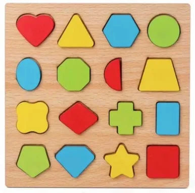 Montessori Wooden Block Toys Children Geometric Shape Color Sorter Block Puzzles Toddler Sorting Math Bricks Stacking Toys