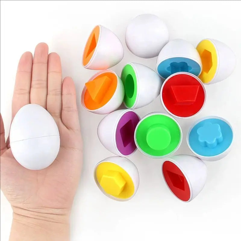 Montessori Educational Toys 1 2 3 Year Children Toy Easter Egg Baby Sensory Puzzle Smart Eggs Colors Shape Matching Sorter Games