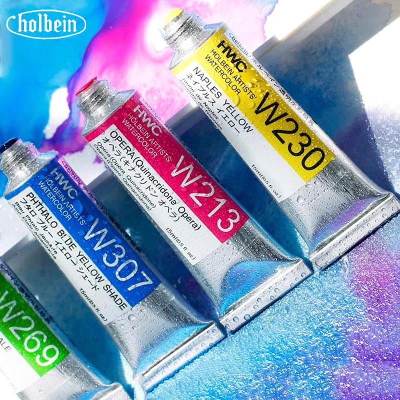 Japan Holbein Series 3 Artists' Transparent Watercolor Paint 15ml/0.5oz Tubes Art Watercolour Professional Drawing Supplies
