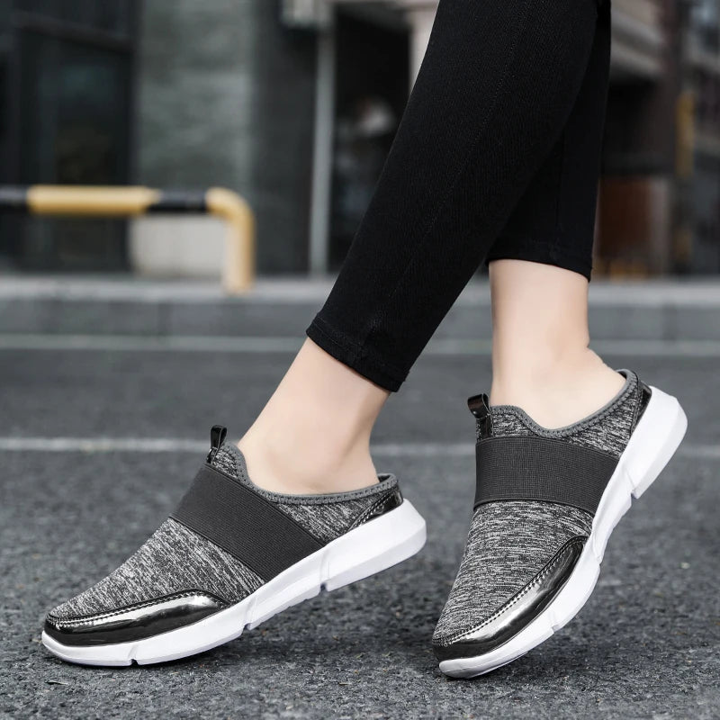 Breathable Light - Women Mules New Casual Half Slippers Outdoor Flats Zapatos De Mujer Quality Shoes for Woman Slippers Plus Size