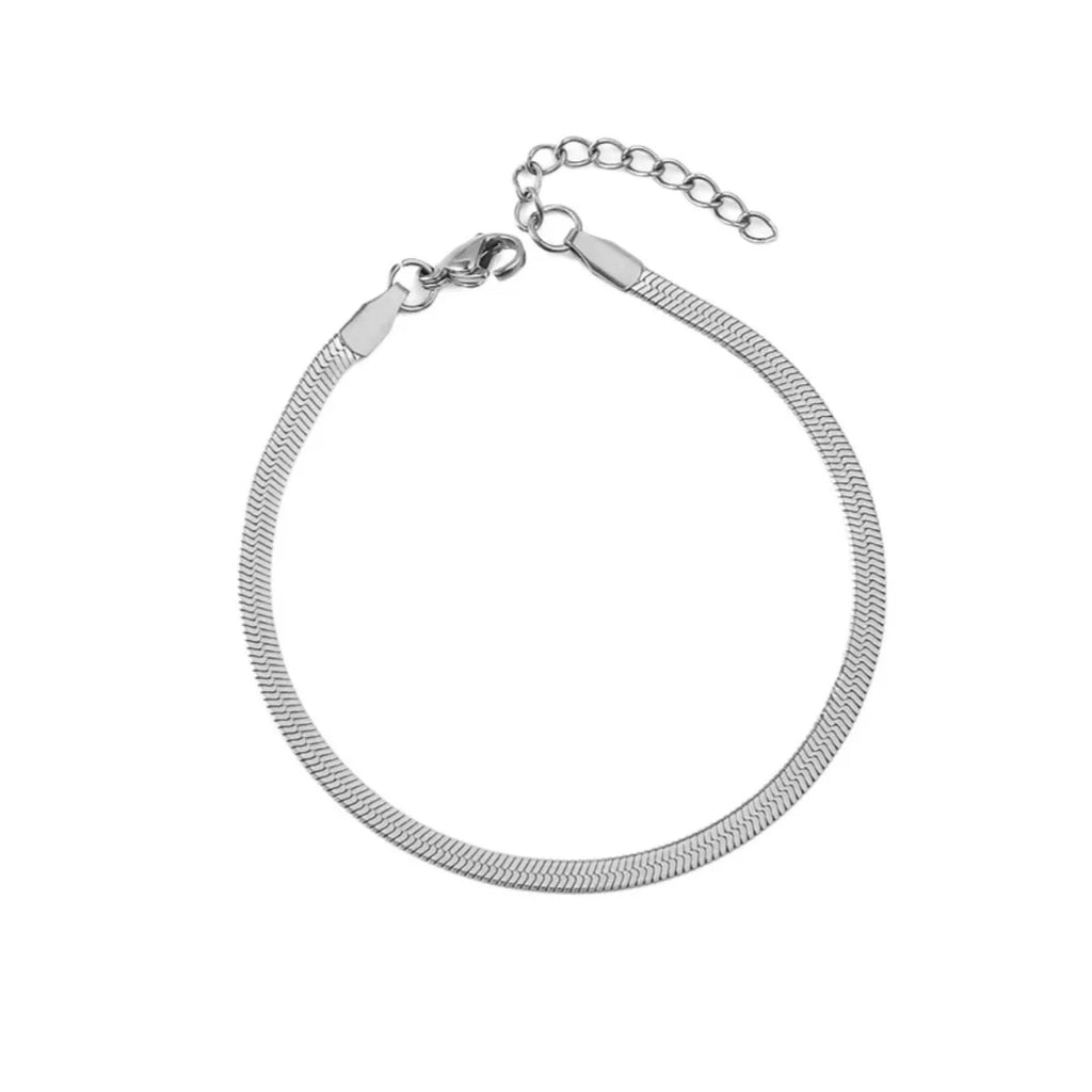 LYSEN - 
Y2k Stainless Steel Anklet Hip Hop Style Metallic Texture Silvery Snake Bone Chain Women Beach Party Shiny Cool New Jewelry