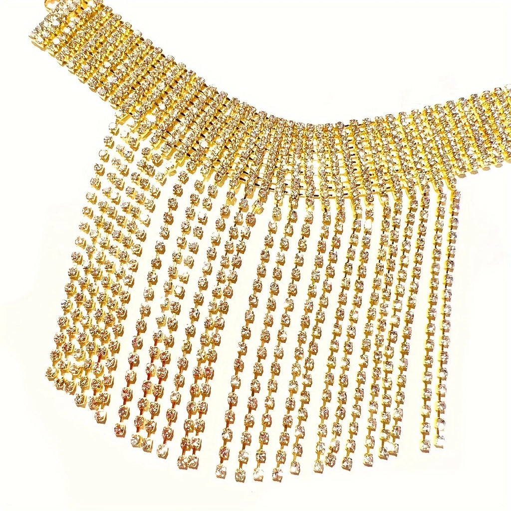 GLINTA- 
piece Fashion new style Rhinestone chain national style shiny tassel charm chain foot accessories high heel shoes accessories