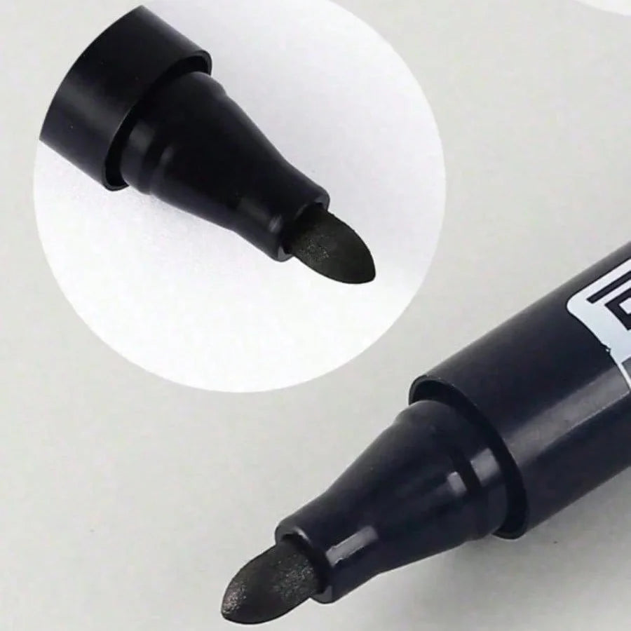 3/5/10 Pcs Permanent Oil-Based Marker Pens Black/Red/Blue - For Metal Wood Plastic Ceramic More - Office Stationery Use