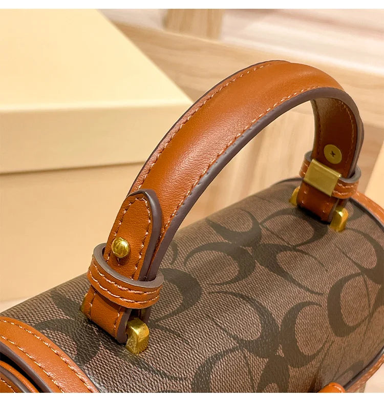 ÉLON - 
New minimalist and fashionable small handbag, contrasting color women's bag, high-end carriage crossbody bag, portable box bag