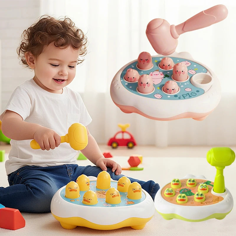 Montessori Baby Toys Cartoon Animal Theme Knocking Game Parent Child Board Hammering Game Toddler Educational Birthday Gifts