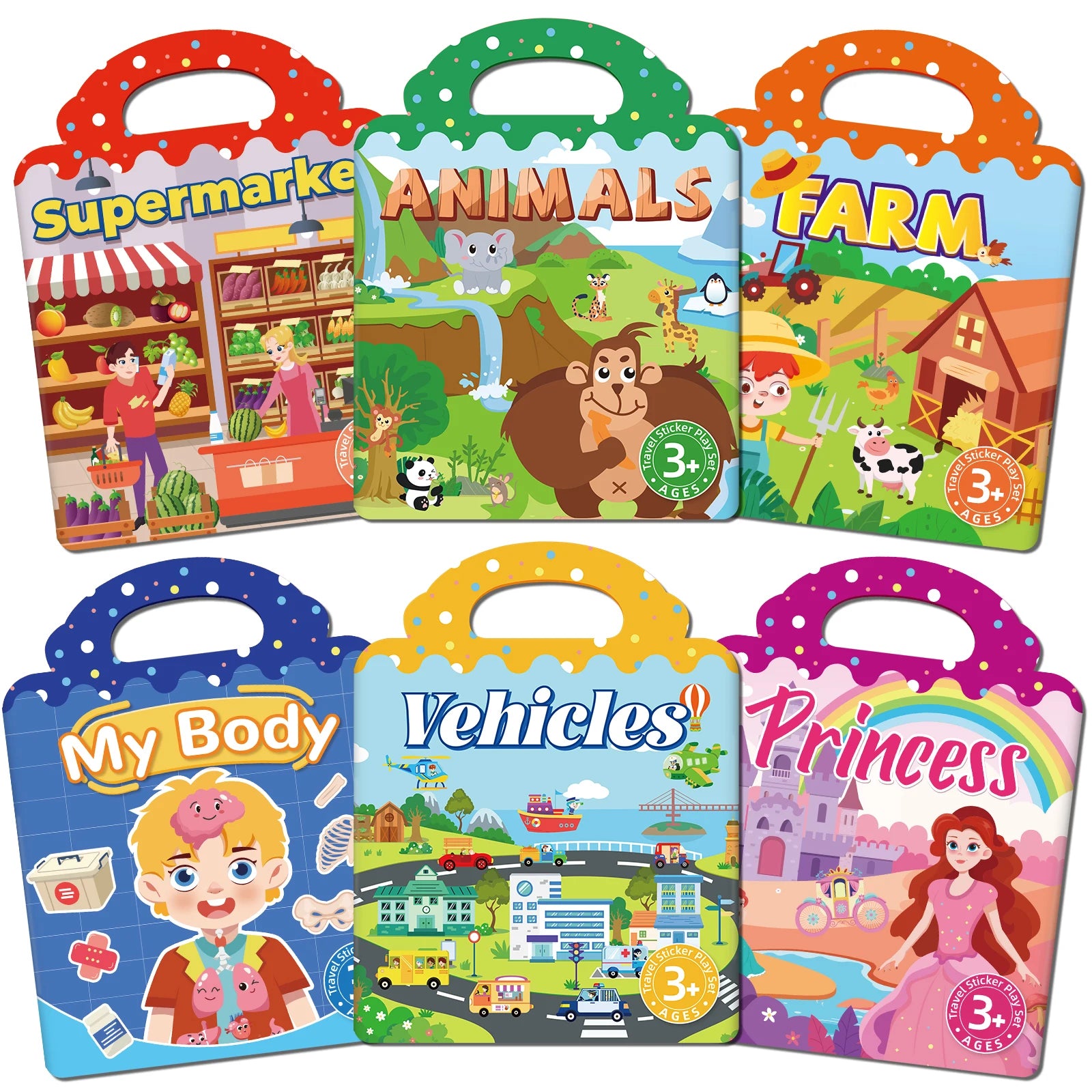 Kids' Reusable DIY Sticker Books Multi-Theme Bubble Sticker Jelly Stickers Portable Montessori Sticker Toy Gifts for Children