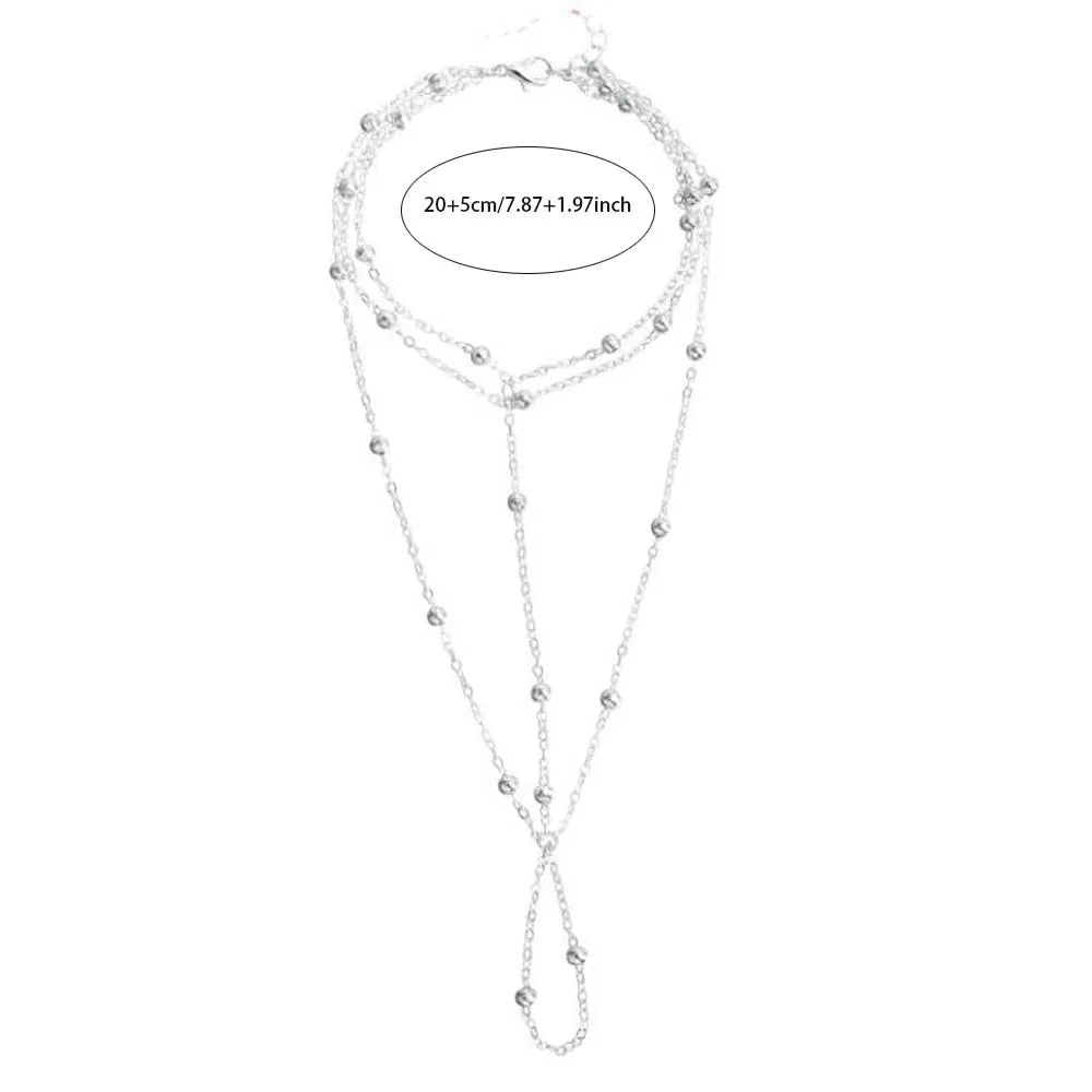 ISLÉA - 
1 simple and stylish multi-layer bead alloy women's ankle chain suitable for parties gatherings beach vacations daily wear