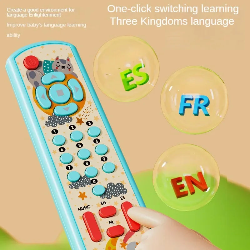 Baby Music TV Remote Control Montessori Early Educational Toys Multi-functional Numbers English Learning Toys Gift for Newborn