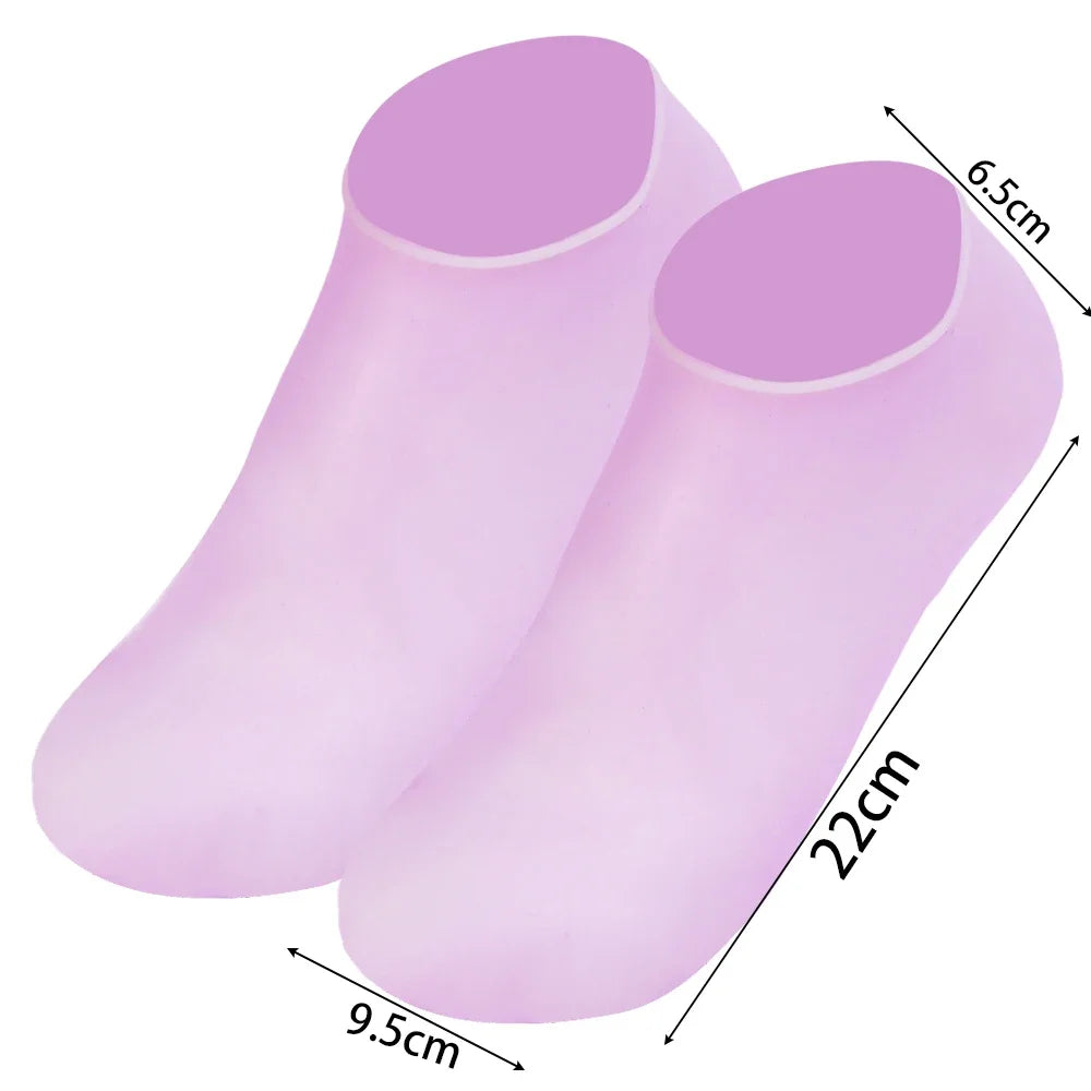HeelGuard - 1/3pairs Silicone Moisturizing Foot Socks Anti Cracking Dry Dead Skin Foot Spa Tools Reusable Gel Stocking Protective Feet Cover