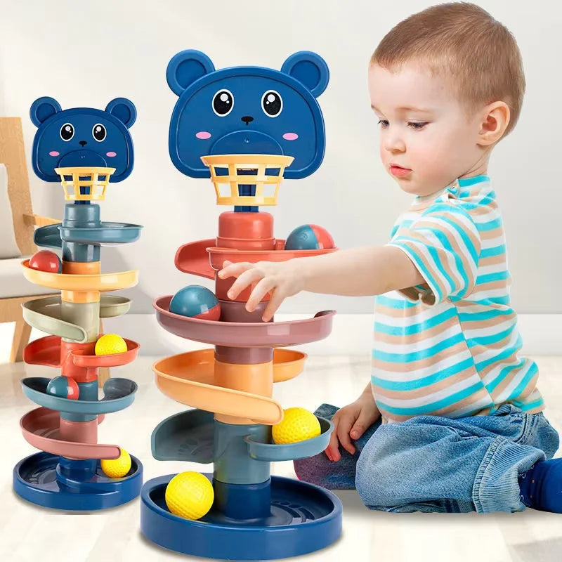 Montessori Rolling Ball Development Game Baby Ball Toy Educational Toys Montessori Activity Stacking Toys For Babies 1 2 3 Years