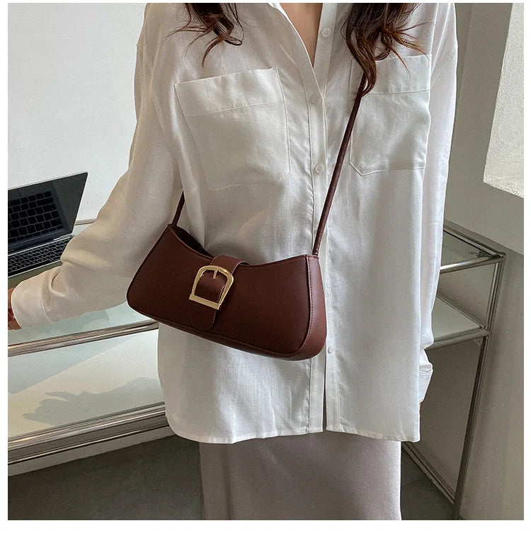 KIRA - 
Women's Shoulder Bag Solid Color Popular Small Bag Trend Summer 2025 New Trendy Crossbody Bag Texture Shoulder Underarm Bag