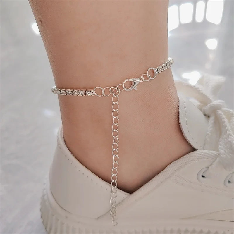 STARVIA - 
Fashion Star Moon Anklets For Women Silver Color Crystal Ankle Bracelet Beach Barefoot Sandals Foot Jewelry Leg Chain Girls Gift