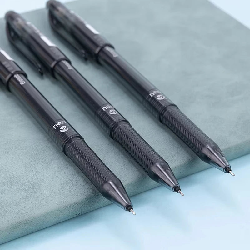 Deli Erasable Gel Pen 0.5mm Needle Tip Friction Erasable Black Blue Ink Smooth Writing No Smear School Office Supplies SA108-D