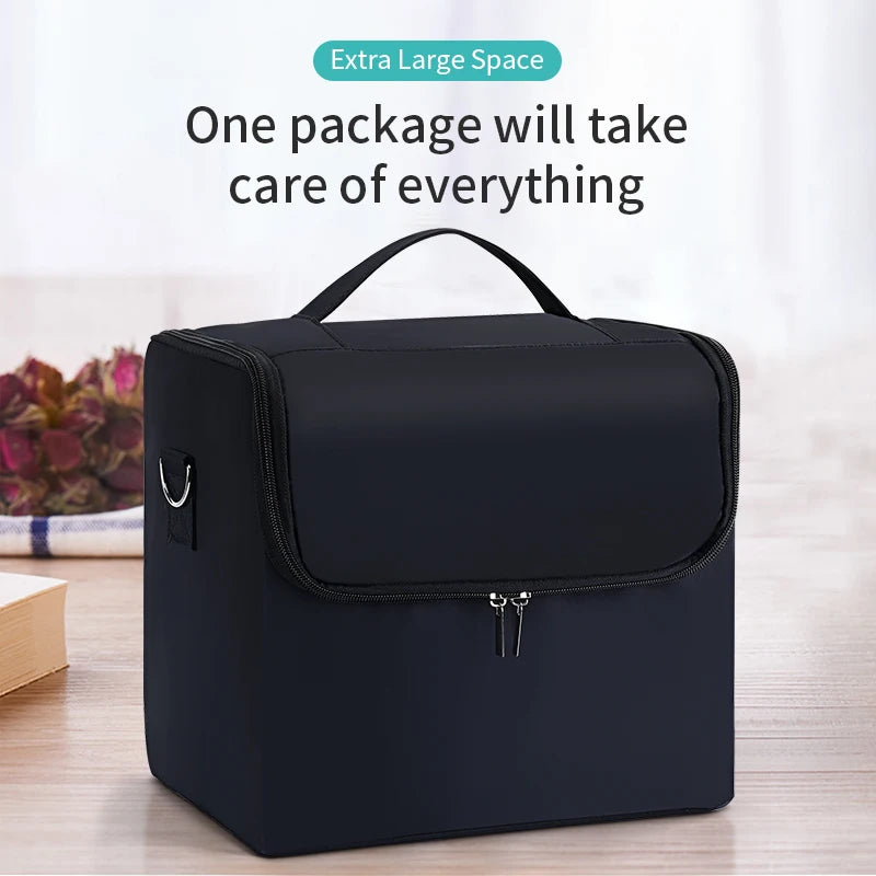 Train Case - for Women, Travel Bag Storage Box,4 Tier Professional Nail Organizer Case with Adjustable